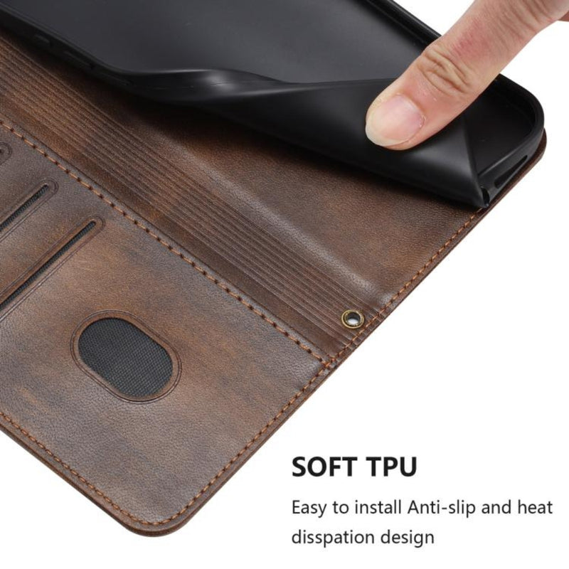 Cargue la imagen en el visor de la galería, HMD Skyline - Line Splicing Buckle Retro Leather Phone Case
