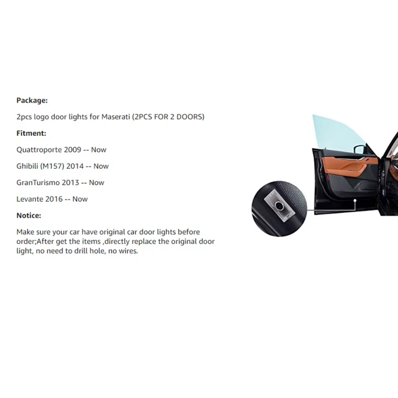 Load image into Gallery viewer, [2 PCS] Maserati Car Door Logo Light Brand Shadow Lights Courtesy Lamp - Polar Tech Australia
