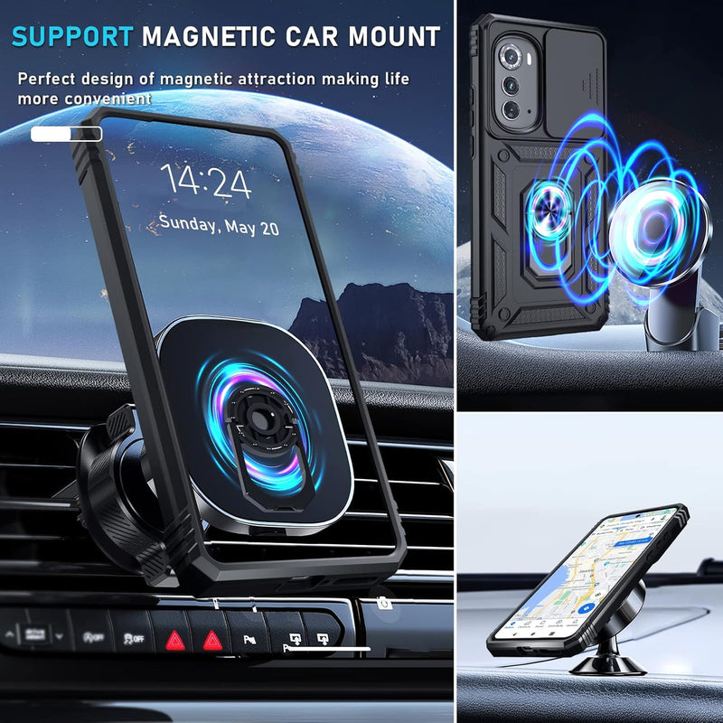 Chargez l&#39;image dans la visionneuse de la galerie, [Magnetic Ring Kickstand][Camera Cover] Motorola Moto Edge 2022 - Shield Shockproof Rugged Heavy Duty Case - Polar Tech Australia
