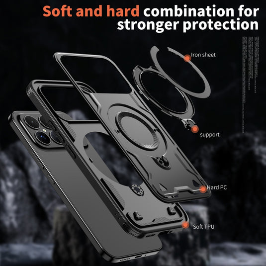 Xiaomi Poco X8 Pro Max - TPU+PC 2-in-1 Material Shockproof Protective Case with Metal Rotating Stand - Polar Tech Australia
