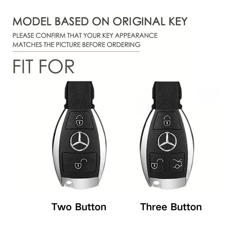 Chargez l&#39;image dans la visionneuse de la galerie, Mercedes Benz Handcrafted Genuine Leather Car Key Fob Protective Cover Case For Benz A, B, C, E, S-Class, GLC, GLE, GLK
