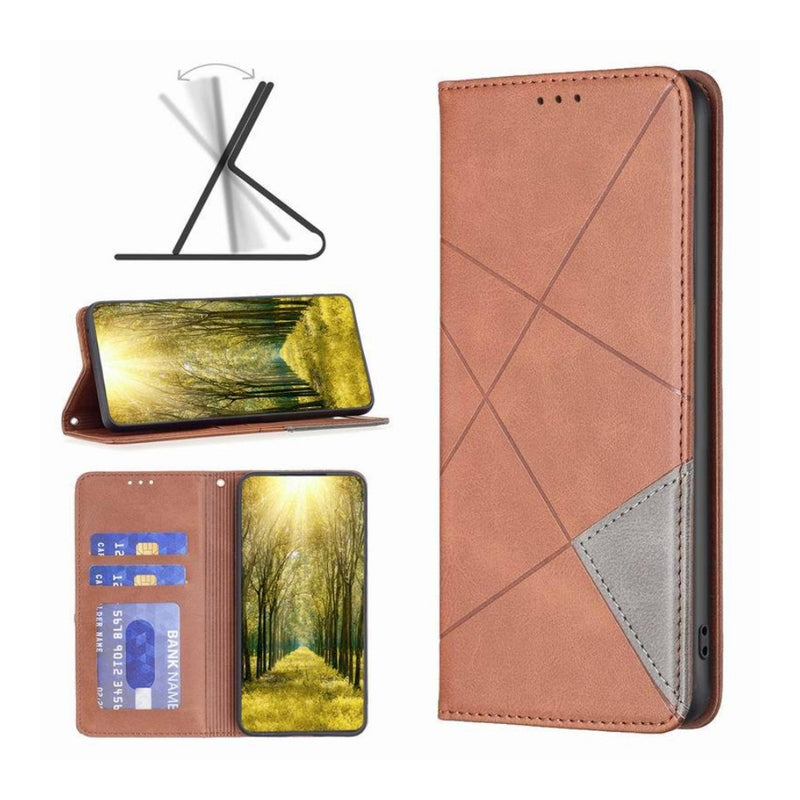 Load image into Gallery viewer, Nokia C21 - Rhombus Texture Magnetic Leather Phone Case
