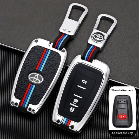 Toyota Metal Shell & Soft Silicone Full Protection Car Key Fob Case Cover For Camry RAV4 Highlander Avalon C-HR Prius Corolla