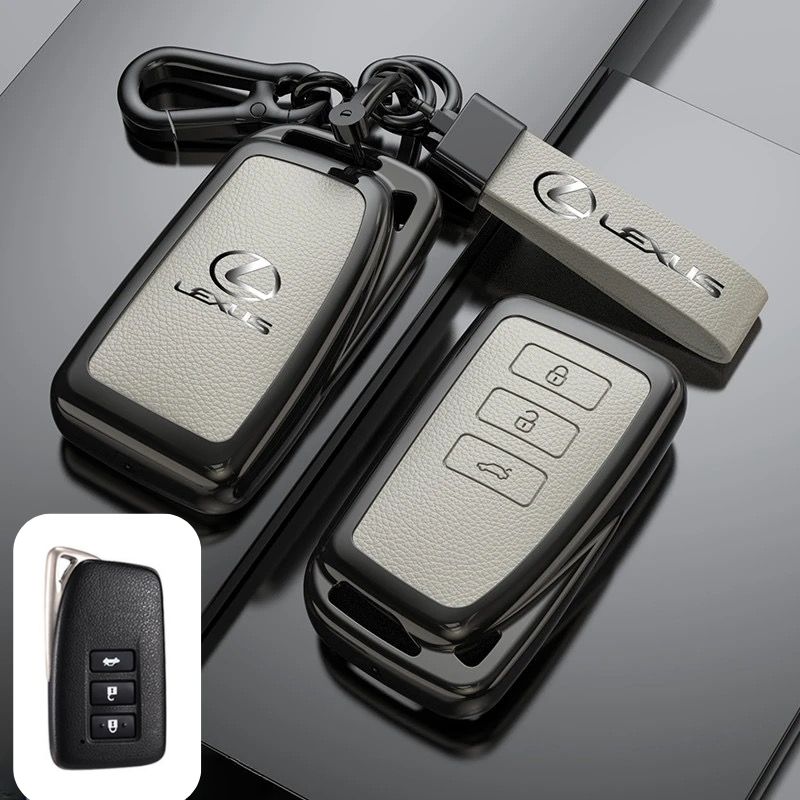 Cargue la imagen en el visor de la galería, Lexus Zinc Alloy + PU Leather Car Key Fob Case Cover For ES200, ES300, RX350, NX350H, LS500H
