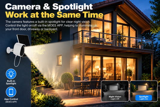 Moes Tuya Full HD 4MP Wireless Solar Powered IP65 Outdoor Security Camera With Floodlight