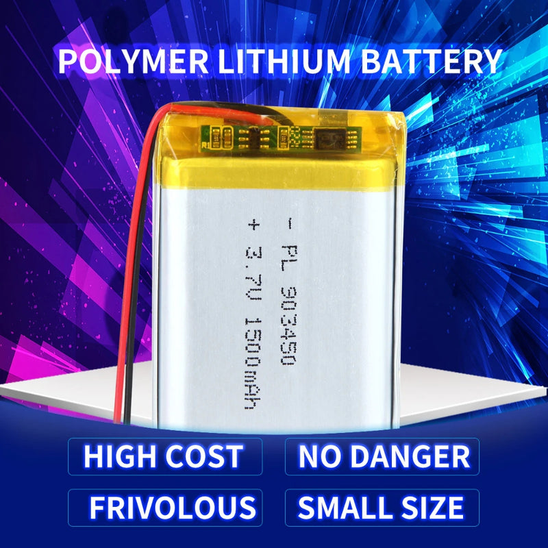 Chargez l&#39;image dans la visionneuse de la galerie, [PH2.0-JST Connector][903450] Universal 1500mAh 3.7V Rechargeable Li-Ion Lithium Polymer Battery - Polar Tech Australia
