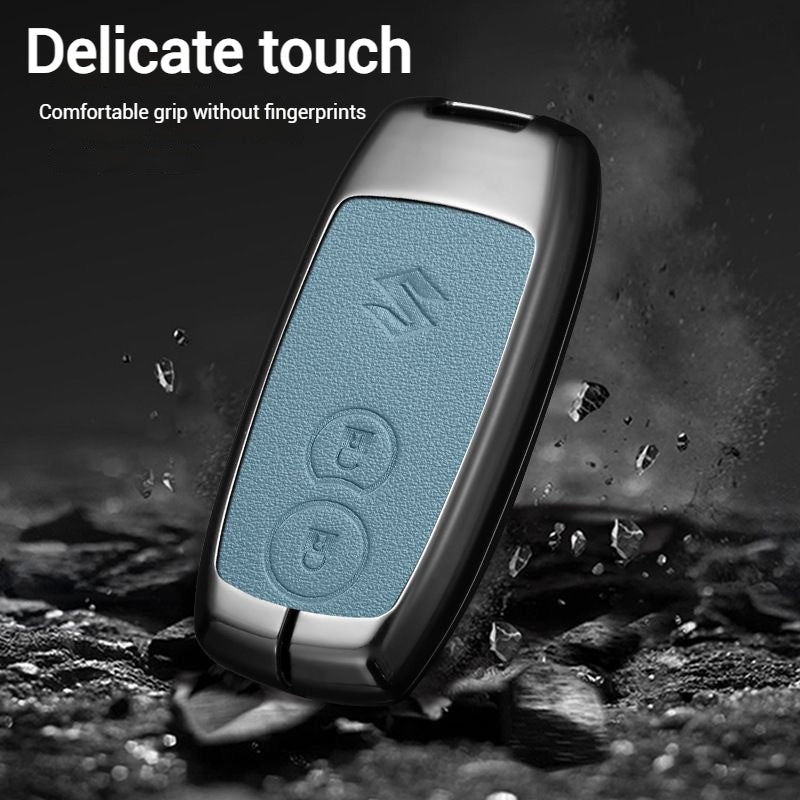 Cargue la imagen en el visor de la galería, Suzuki Zinc Alloy PU Leather Car Key Fob Case Cover For SX4, Vitara
