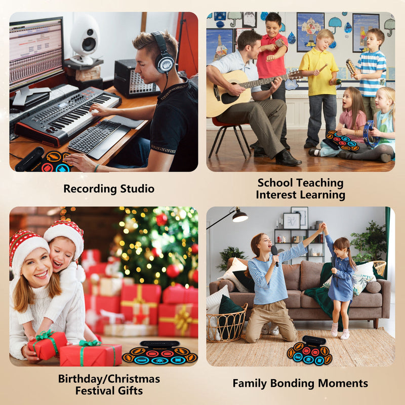 Chargez l'image dans la visionneuse de la galerie, Kids Roll-Up Portable Electronic Drum Pad Kit
