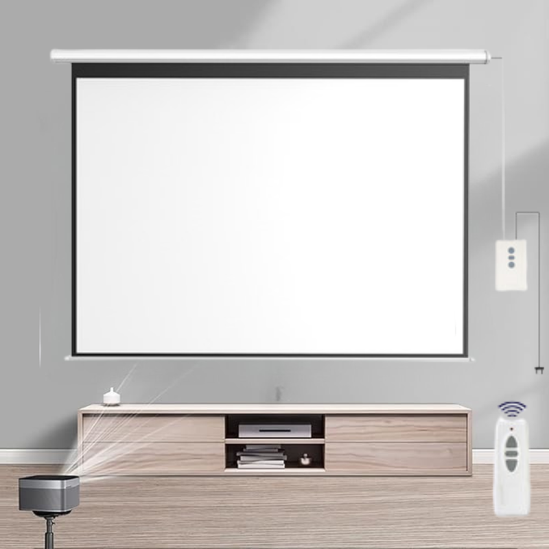 Cargue la imagen en el visor de la galería, Electric Remote Control Auto Foldable Projector Wall Screen 16:9 Support 4K FHD 3D For Indoor Office Presentation Home Theater - Polar Tech Australia
