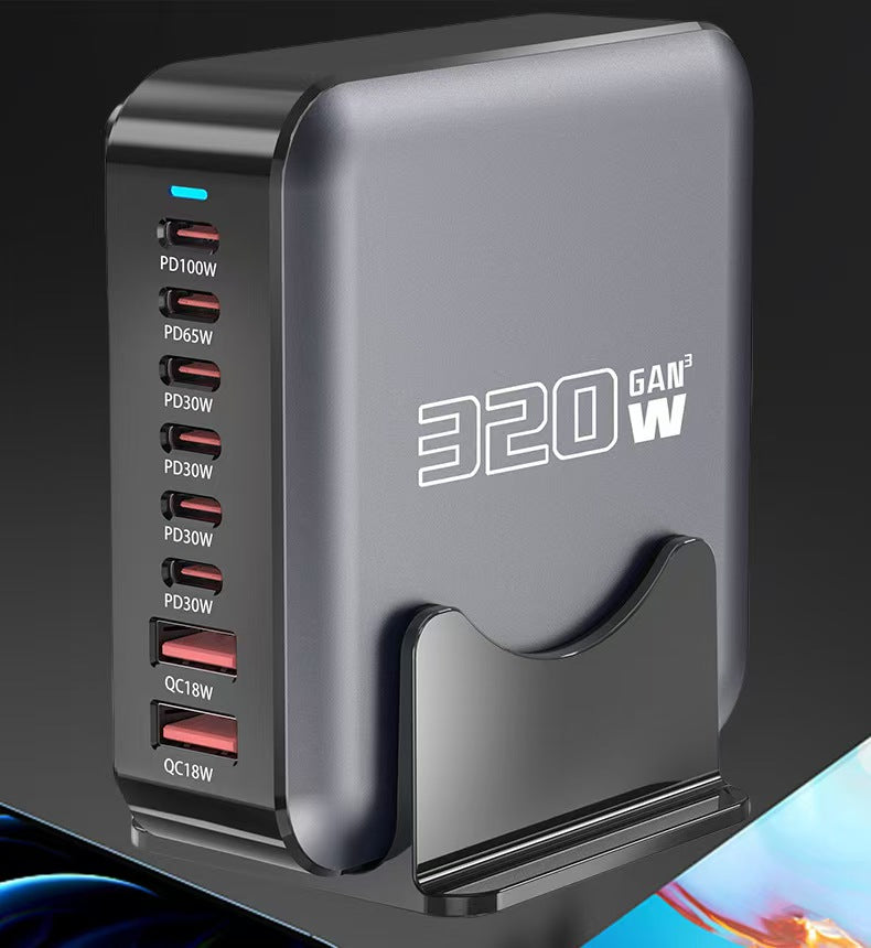 Load image into Gallery viewer, [320W GaN][SAA Approved] Universal Phone Tablet Laptop MacBook (6*PD+2*QC) 8 Ports USB Type-C Wall Charger Desktop Home Office Charging Station Power Adapter (AU Plug) - Polar Tech Australia
