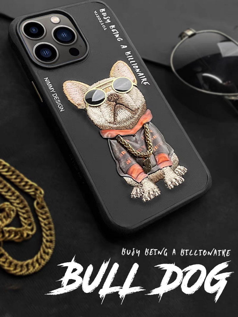 Load image into Gallery viewer, Nimmy Pet Animal Series iPhone 13/14/15/Pro/Max Embroidery 3D Cute Cool Case - Polar Tech Australia
