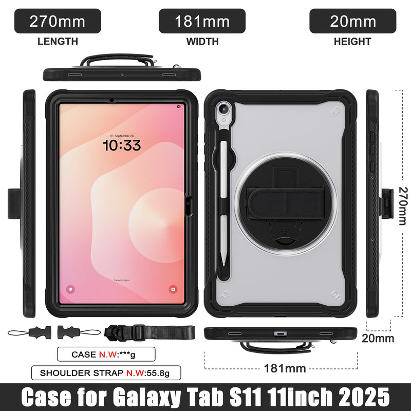 Load image into Gallery viewer, [Built-in Stand] Samsung Galaxy Tab S11 (2025) 11"360° Rotatable EVA Protection with Hand Strap - Polar Tech Australia
