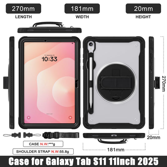 [Built-in Stand] Samsung Galaxy Tab S11 (2025) 11"360° Rotatable EVA Protection with Hand Strap - Polar Tech Australia