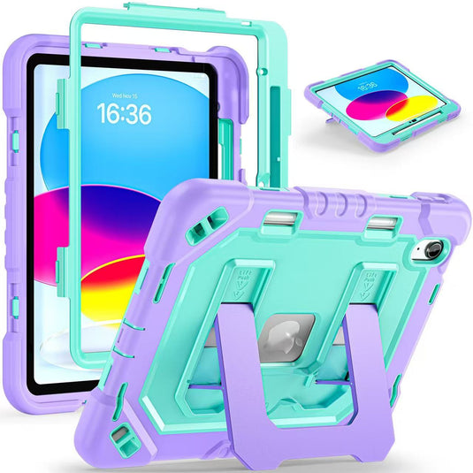 [Built-in Stand][With Shoulder Strap] Apple iPad 10.9/11'' 10/11th Gen (2022/2025) Shock-absorb Heavy Duty Case