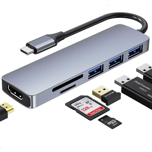 [7 in 1] Universal MacBook Laptop USB-C Type-C Dock Station 100W PD Charging Extension Hub