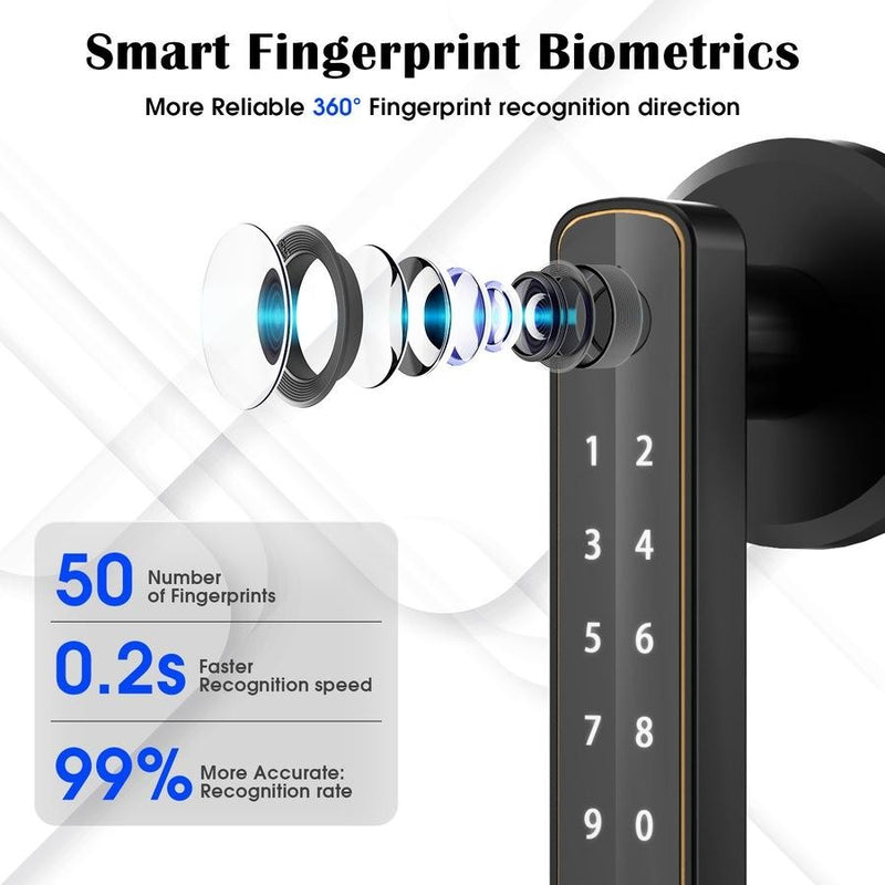 Chargez l'image dans la visionneuse de la galerie, [TUYA Smart Home] Tuya Smart Fingerprint Wireless Biometric Passcode Apartment Room Wood Door Lock - Polar Tech Australia
