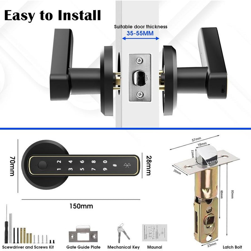 Chargez l'image dans la visionneuse de la galerie, [TUYA Smart Home] Tuya Smart Fingerprint Wireless Biometric Passcode Apartment Room Wood Door Lock - Polar Tech Australia
