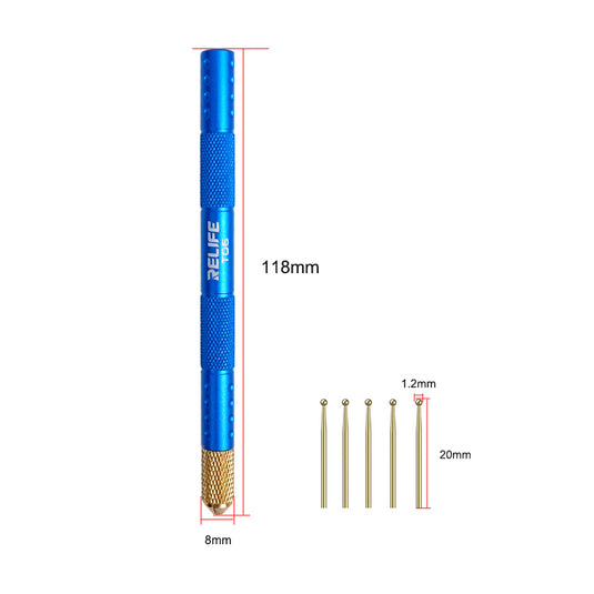 [TO6] RELIFE TO6 Pure Copper with Gold Plating Desoldering Needle Set for BGA Packaging Chip Soldering ﻿Tool