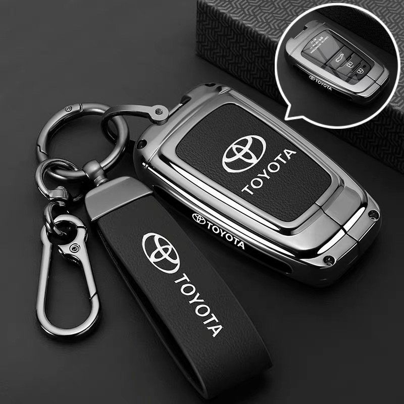 Chargez l'image dans la visionneuse de la galerie, Toyota PU Leather + Zinc Alloy Car Key Fob Case Cover For Corolla, Prius, Camry, C-HR, RAV4, Altis, Land Cruiser Prado - i-Station Mobile Phone &amp; Electronic Device Repair and Accessories
