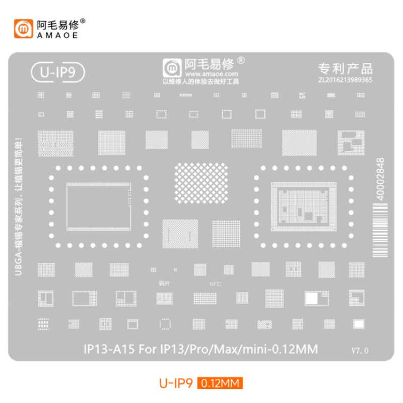 Load image into Gallery viewer, [Amaoe] [Stencil] BGA Reballing Solder Paste Stencil For iPhone CPU Universal Soldering Mesh - Polar Tech Australia
