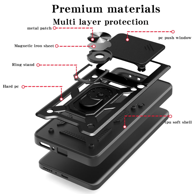 Load image into Gallery viewer, Motorola Moto Edge 60 Fusion - Heavy Duty Ring Holder Case with Shockproof &amp; Camera Guard Design - Polar Tech Australia
