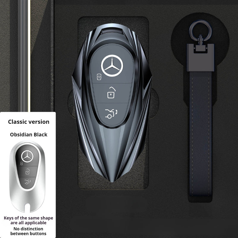 Chargez l&#39;image dans la visionneuse de la galerie, Mercedes Benz Mecha Style Zinc Alloy Car Key Fob Case Cover For Benz A, B, C, E, S, G-Class, GLA, GLB, GLC, GLE, GLS, CLA, CLS, EQC

