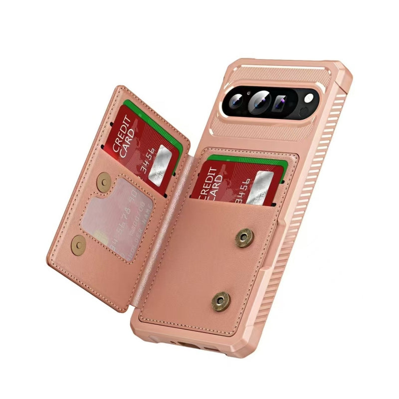 Cargue la imagen en el visor de la galería, Google Pixel 9 Pro XL - Horizontal Flip Card Bag Holder Leather Phone Case - Polar Tech Australia
