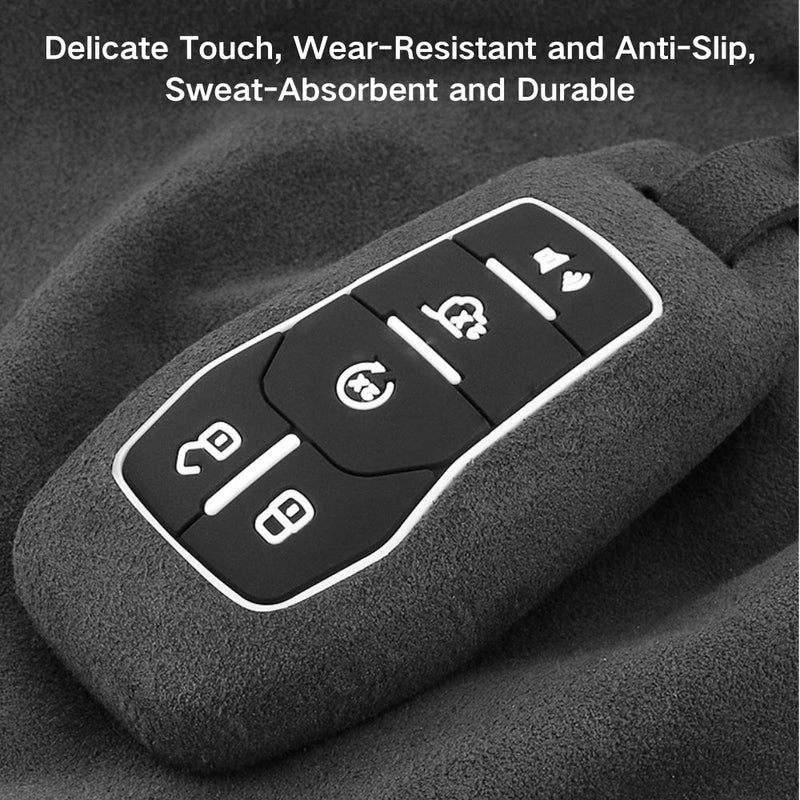 Chargez l&#39;image dans la visionneuse de la galerie, Ford High-Quality Suede Car Key Fob Protective Case Cover For Fusion, Mondeo, Mustang, Explorer, Edge, EcoSport
