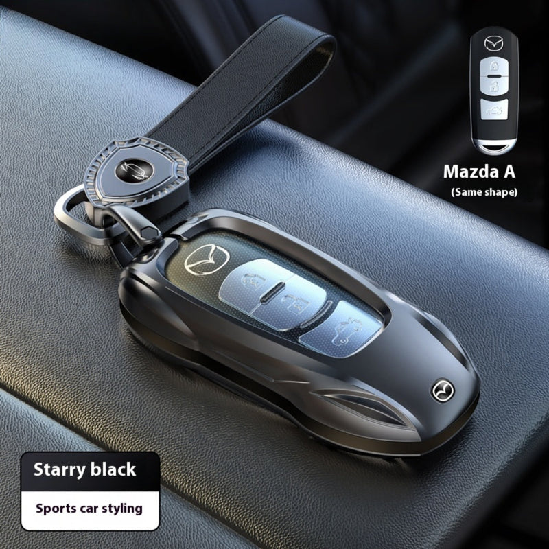 Chargez l&#39;image dans la visionneuse de la galerie, Mazda Stylish Metal Car Key Fob Case Cover For CX-5, CX-3, CX-30, CX-8, MX-5, Mazda3,6
