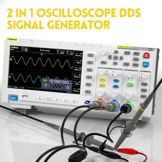[1014D] FNIRSI Digital Oscilloscope 2 in 1 Dual Channel Input Signal Generator 100MHz* 2 Ana-Log Bandwidth 1gsa/S Sampling Rate