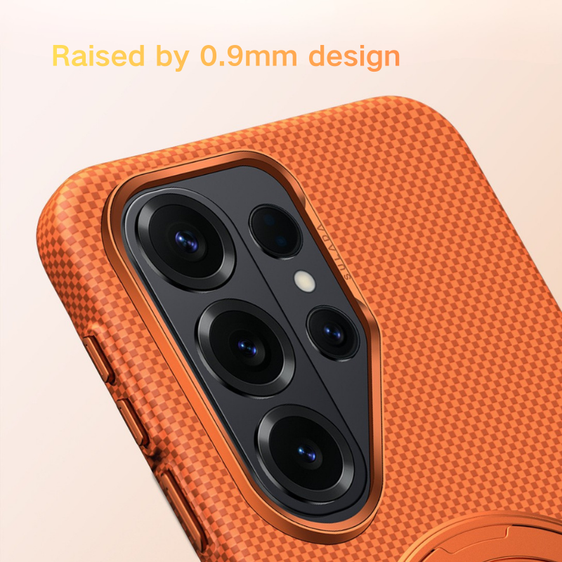 Cargue la imagen en el visor de la galería, [Built-in Stand][Magsafe Compatible] Samsung Galaxy S26/Plus/Ultra - Carbon Fiber Pattern Shockproof Protective Case
