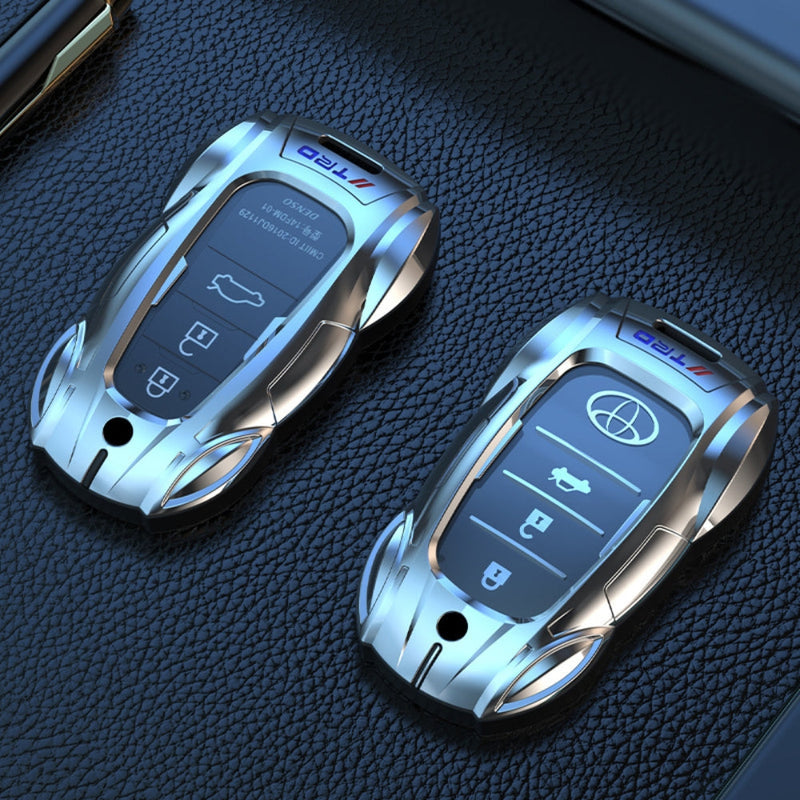 Load image into Gallery viewer, Toyota Metal Cool Fashionable Car Key Fob Case Cover For Crown, Corolla, Camry, C-HR, BZ4X, Prado, RAV4, Avalon, Prius, Alpharo, Mirai
