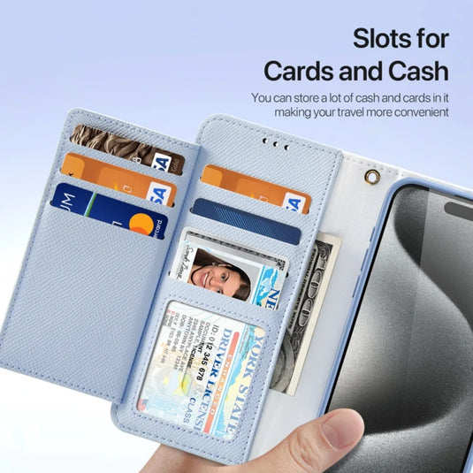 [Detachable][With Card Slot] Apple iPhone 17 - Detachable Magnetic Genuine Leather Wallet Case