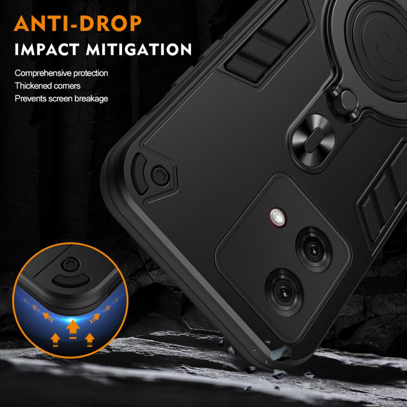 Load image into Gallery viewer, Motorola Moto E32 - Metal Ring 360 Degree Rotating Holder PC Hybrid TPU Phone Case

