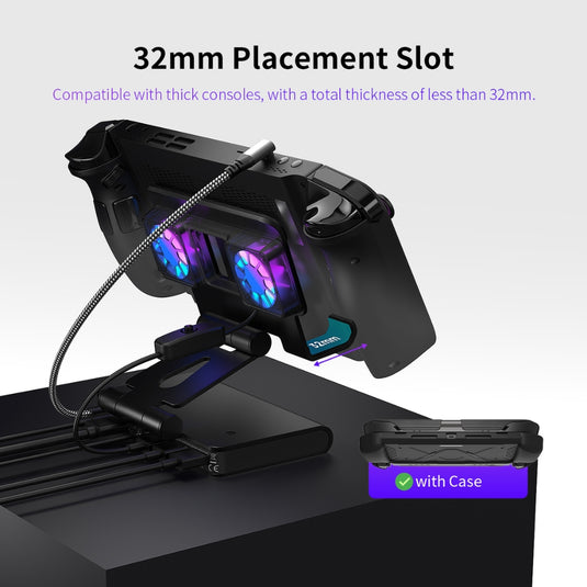 Nintendo Switch 2 - 100W Docking Station Cooling Fan Base Compatible with ROG Ally / Ally X / Steam Deck