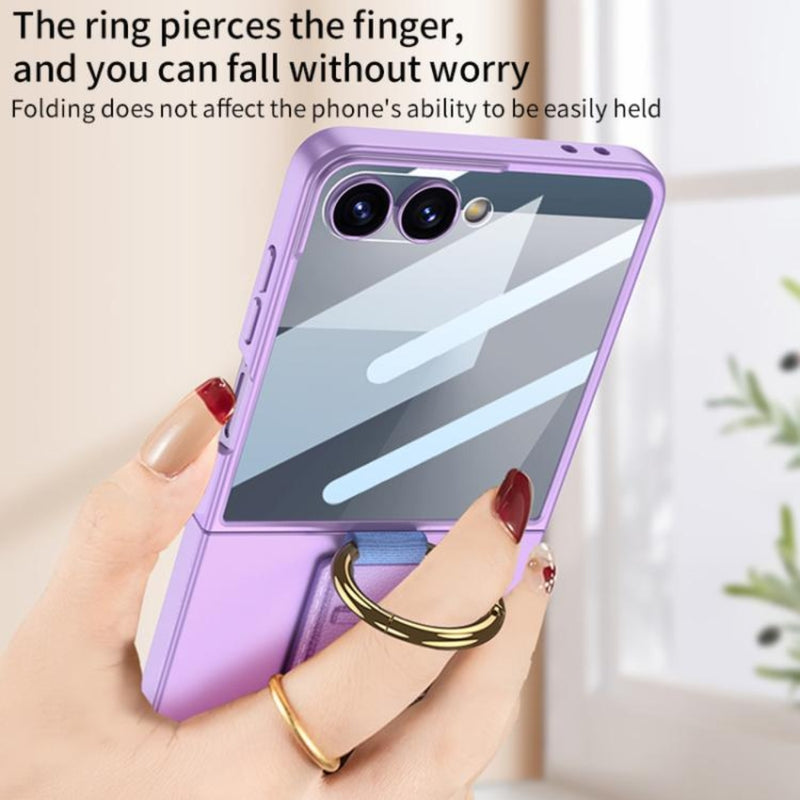 Cargue la imagen en el visor de la galería, Samsung Galaxy Z Flip7 5G - Integrated Ultrathin Shockproof Phone Case with Ring Wrist Strap
