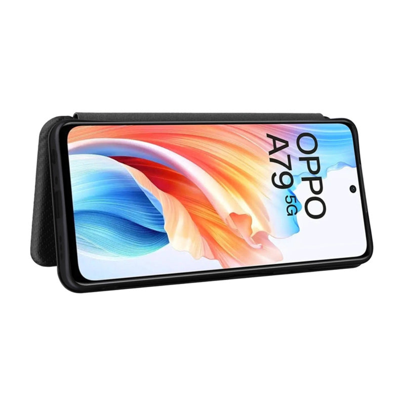 Cargue la imagen en el visor de la galería, OPPO A79 5G (CPH2557, CPH2553) - Carbon Fiber Texture Flip Leather Phone Case - Polar Tech Australia
