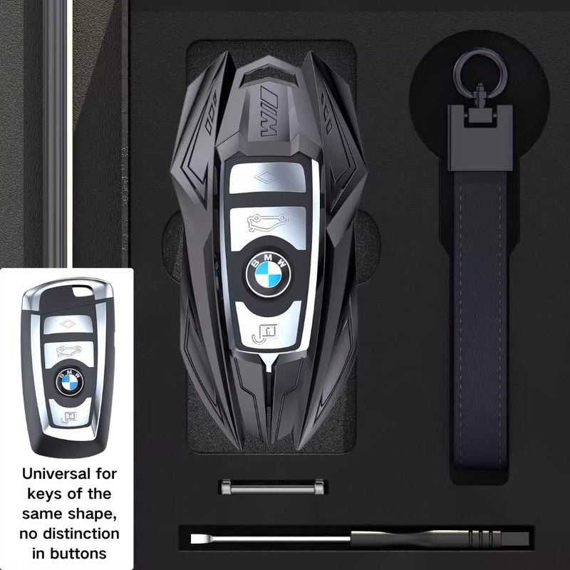 Cargue la imagen en el visor de la galería, BMW Mecha Style Zinc Alloy Car Key Fob Case Cover For 1, 3, 5, 7 Series,X1, X3, X5, X6, X7
