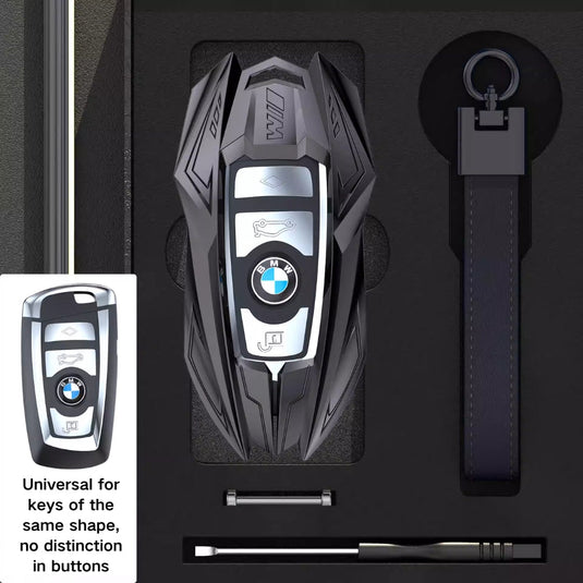BMW Mecha Style Zinc Alloy Car Key Fob Case Cover For 1, 3, 5, 7 Series,X1, X3, X5, X6, X7