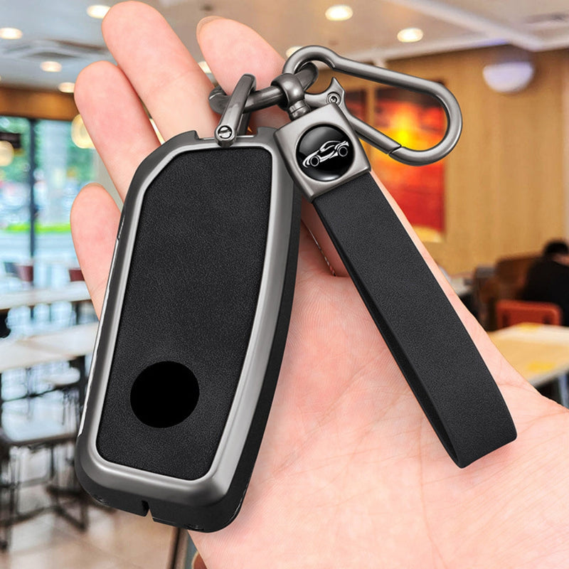 Load image into Gallery viewer, BMW Zinc Alloy + Leather Protection Car Key Fob Case Cover For X1, X6, X7, ix1, ix40, ix50
