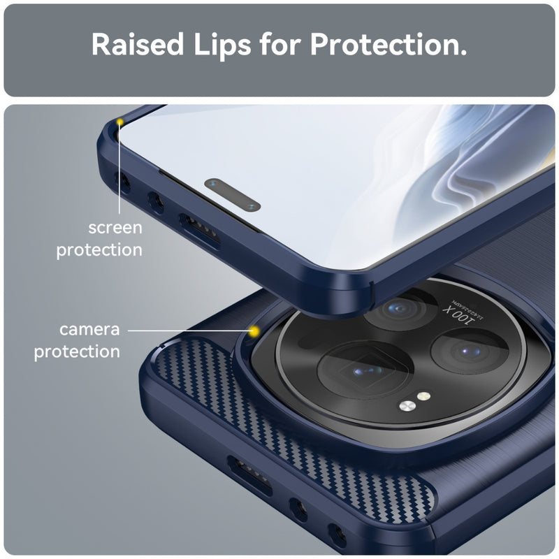 Cargue la imagen en el visor de la galería, Honor Magic6 Pro (BVL-AN16, BVL-N49) - Carbon Fiber Brushed Texture TPU Phone Case
