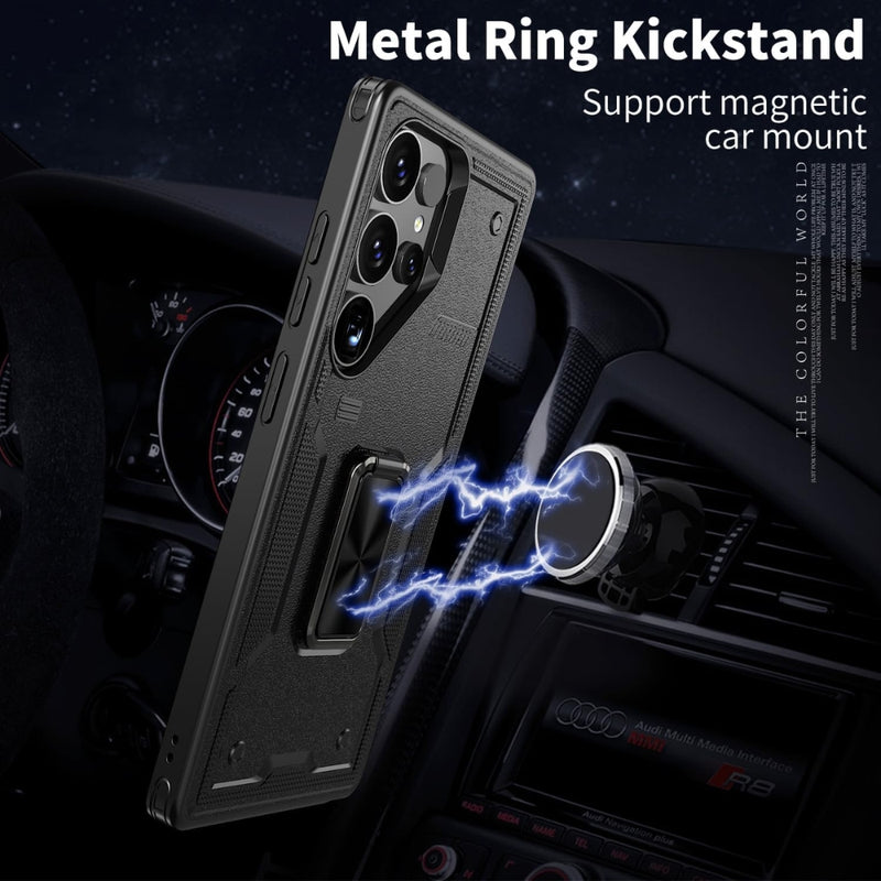 Load image into Gallery viewer, Samsung Galaxy S21 5G (SM-G991) - TPU+PC 2-in-1 Material Shockproof Protective Case with Metal Rotating Stand
