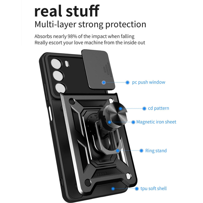 Load image into Gallery viewer, Motorola Moto G200 5G/Edge S30 - Heavy Duty Ring Holder Case with Shockproof &amp; Camera Guard Design
