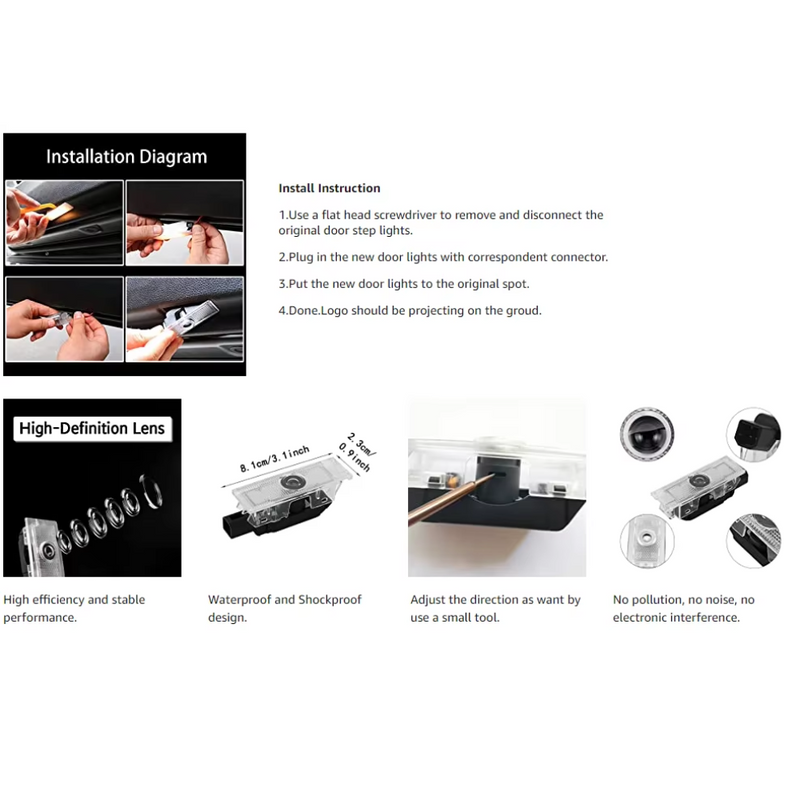 Load image into Gallery viewer, [2 PCS] Maserati Car Door Logo Light Brand Shadow Lights Courtesy Lamp - Polar Tech Australia
