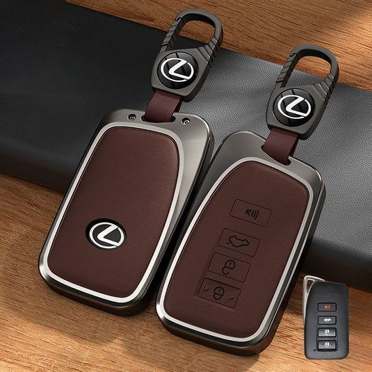Lexus Aluminum Alloy + PU Leather Car Key Fob Case Cover For ES200, ES300h, RX350h, RX300, NX200, NX260 - Polar Tech Australia