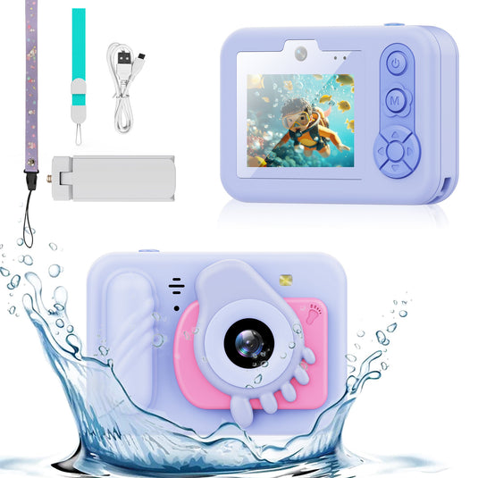 [Depth 1.5M Max] High-Definition IP68 Waterproof Kids Camera With Triangular Stand & Safety Strap - Polar Tech Australia