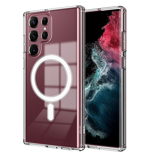 [Magsafe Compatible] Samsung Galaxy S26/Plus/Edge/Ultra Magnetic Transparent Rugged Clear Shockproof Case Cover