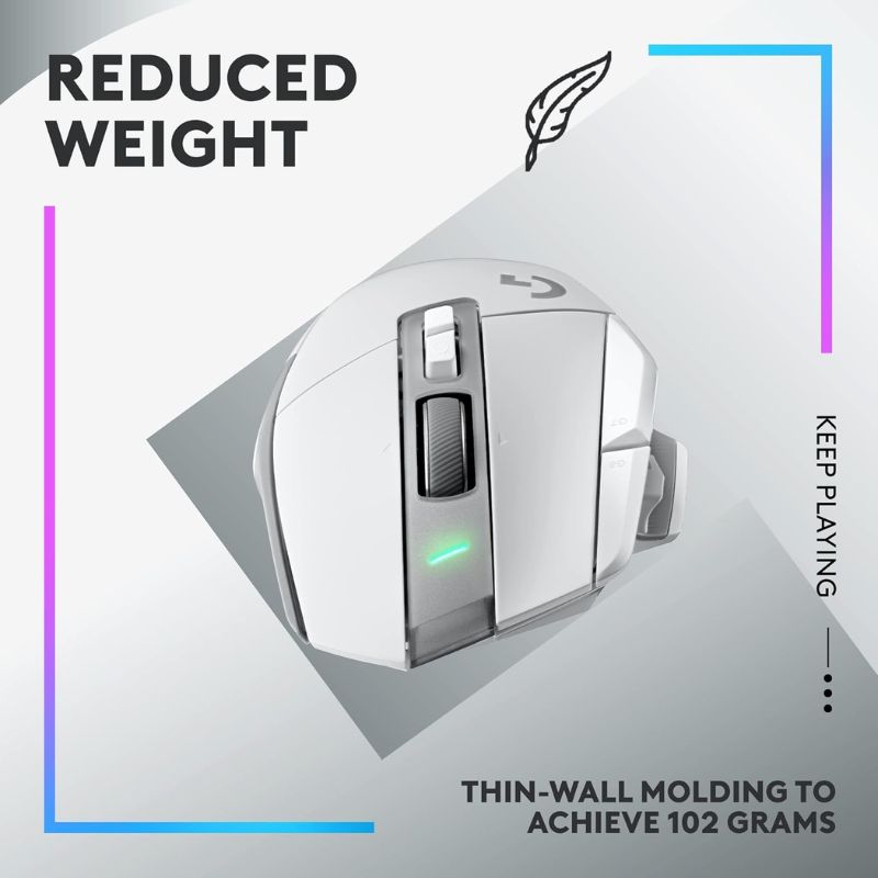 Cargue la imagen en el visor de la galería, Logitech G G502 X Lightspeed Wireless Gaming Mouse - Optical Mouse with LIGHTFORCE Hybrid Optical-Mechanical switches, Hero 25K Gaming Sensor, Compatible with PC - macOS/Windows
