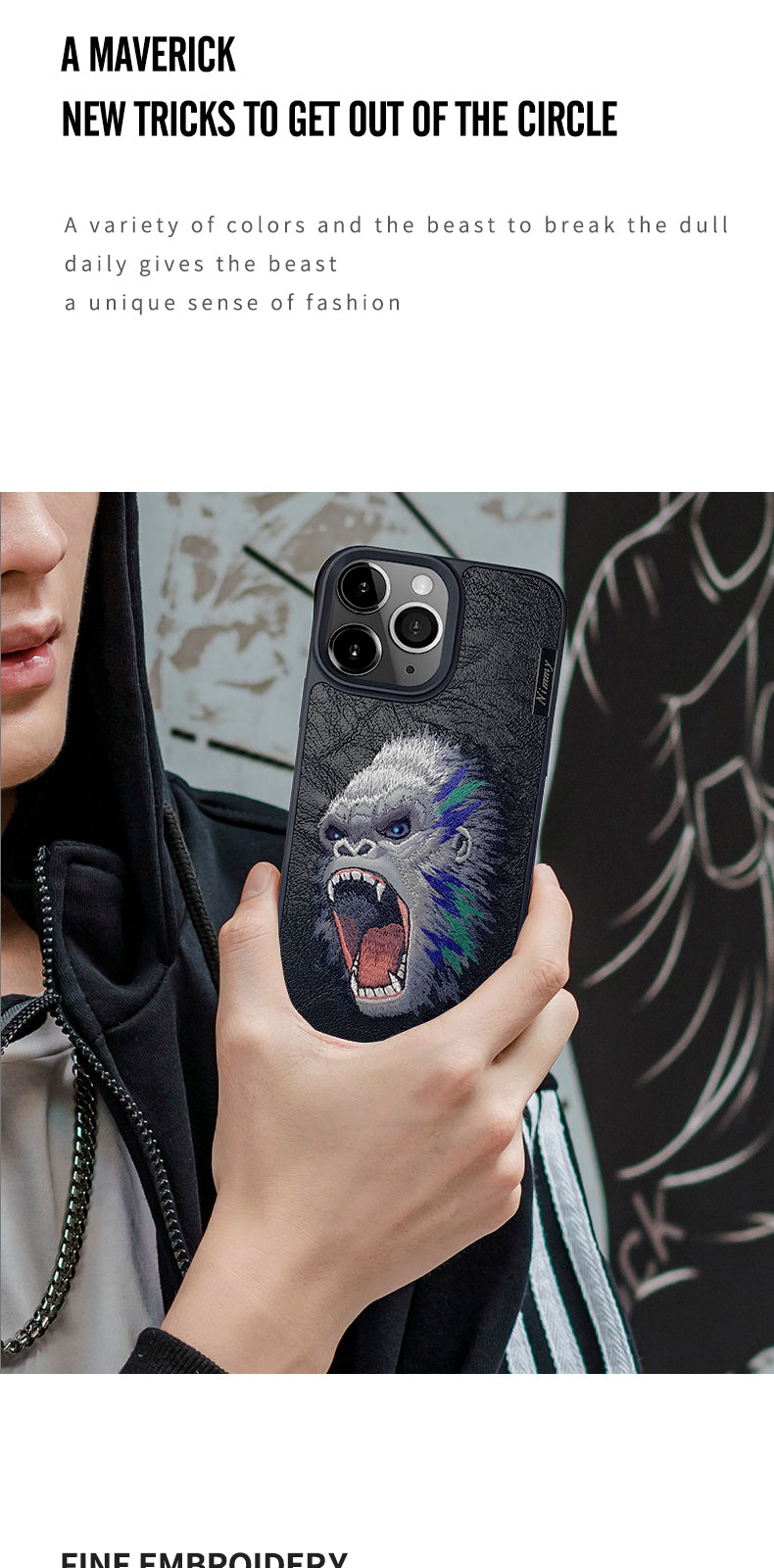 Load image into Gallery viewer, Nimmy Dazzling Series iPhone 13/14/15/Pro/Max Embroidery 3D Cool Case - Polar Tech Australia
