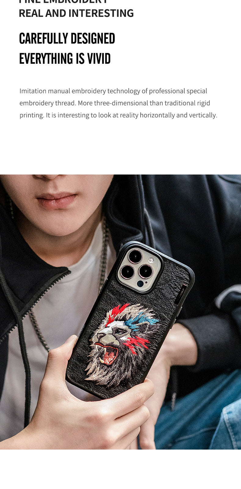 Load image into Gallery viewer, Nimmy Dazzling Series iPhone 15/Pro/Max Embroidery 3D Cool Case - Polar Tech Australia
